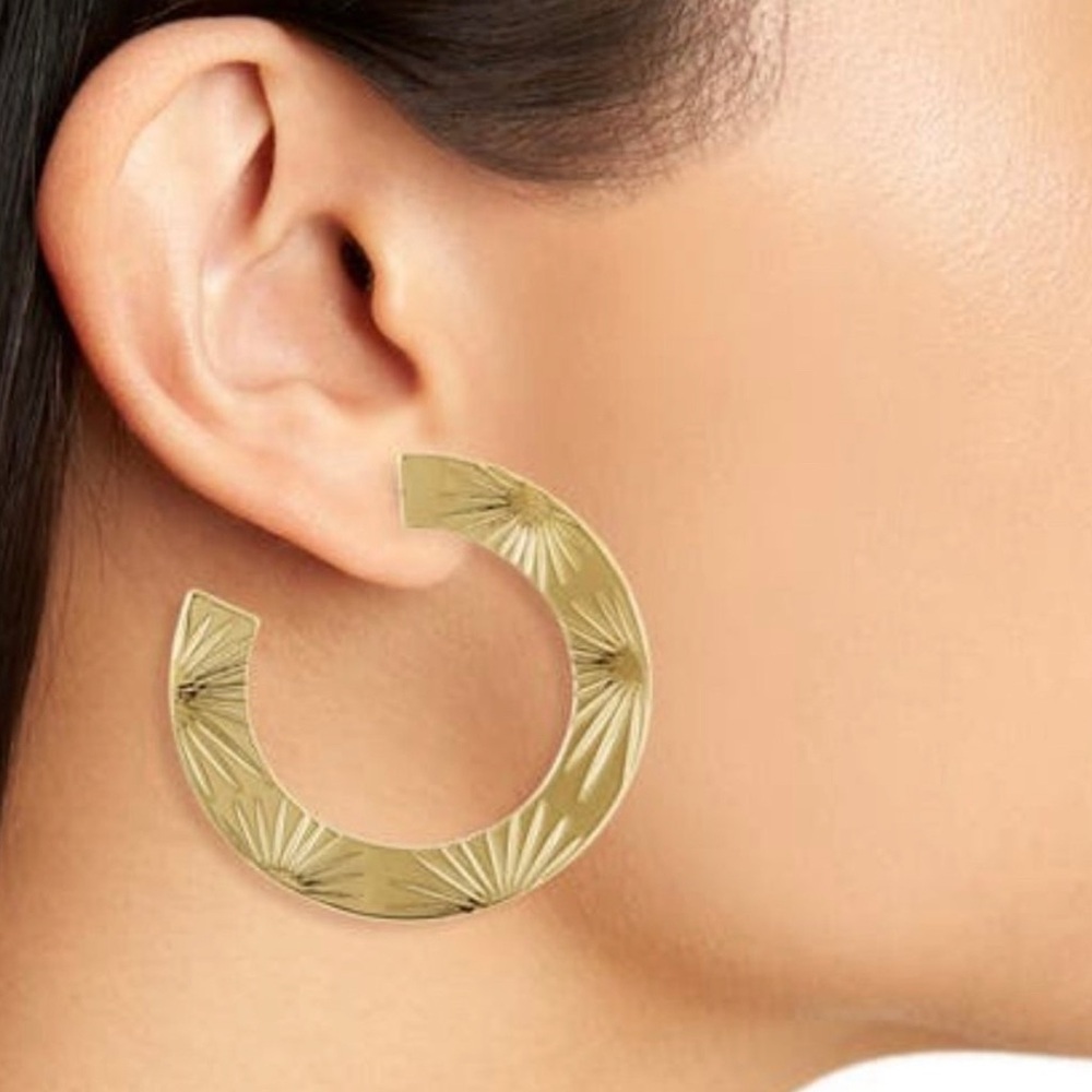 Gorjana Azul Gold Plated Flat Hoop Earrings